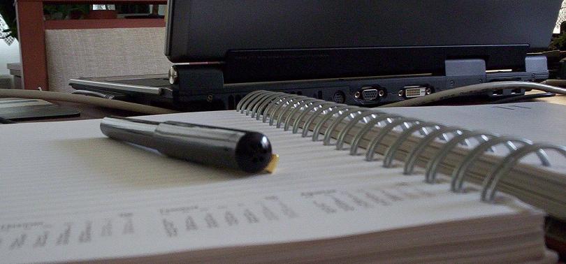 Graphic with planner and pen